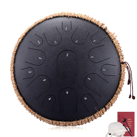 Tongue Drum 13 inch 15 tone Drum Handheld Tank Drum Percussion Instrument Yoga Meditation Beginner Music Lovers Gift ► Photo 1/6