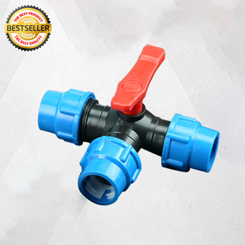 20/25/32mm Three-way Fast Connection Valve T-type Water Splitter PVC PE Pipe Fittings Quick Connector for Irrigation ► Photo 1/1