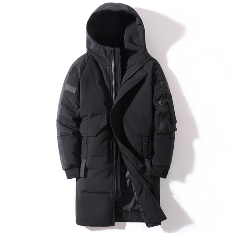 2022 Winter Men's Down Jacket Hooded Fashion Long Down Coat Men Windproof Waterproof Thick Warm Brand Mens Clothing Long Parka ► Photo 1/6