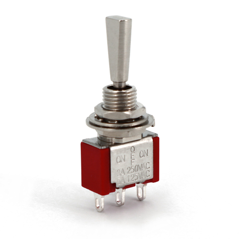 1Pc SH T8014-UHBQ Flat Handle SPDT 3Pin Mini Toggle Switch ON-OFF-ON  Maintained 3Position ► Photo 1/6