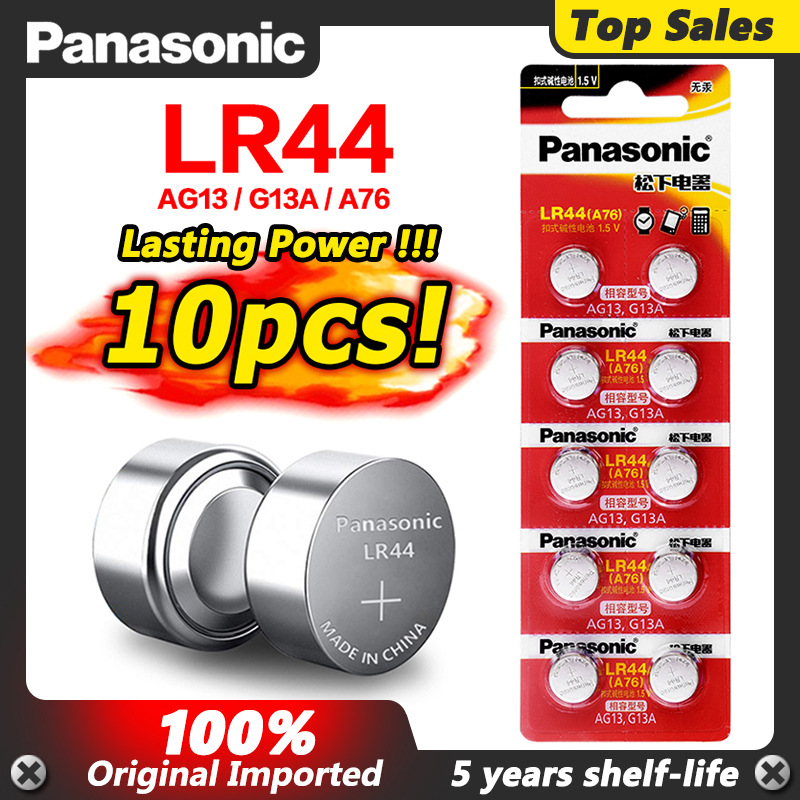 10pcs LR44 AG13 Coin Cell A76 1.5v Button Cell Battery