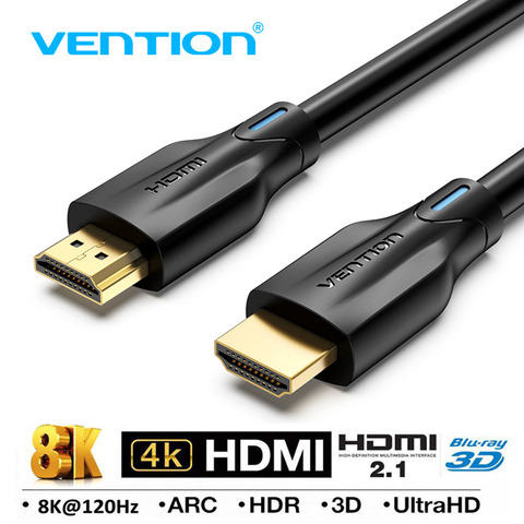 Vention HDMI 2.1 Cable 4K 120Hz 3D High Speed 48Gbps HDMI Cable for PS4 Splitter Switch Box Extender Audio Video 8K HDMI Cable ► Photo 1/6