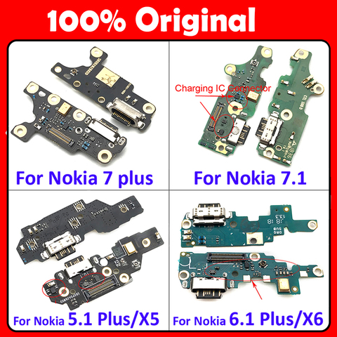 Original USB Charge Charging Port Dock Connector Mic Board Flex Cable For Nokia 6 7 plus 5.1 6.1 7.1 8.1 Plus X5 X6 X7 USB Board ► Photo 1/6