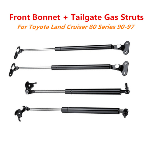 2Pairs Bonnet + Tailgate Gas Struts Lift Support For Toyota Land Cruiser 80 Series 90-97 Front Bonnet Length 47cm Tailgate 53cm ► Photo 1/6