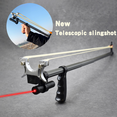 New Infrared Laser Telescopic Slingshot High Precision Shooting Portable Extended Straight Rod Catapult Set Designed for Novices ► Photo 1/6