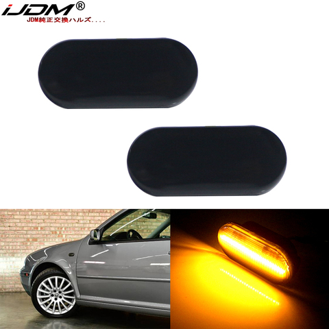 2pcs Euro Style Smoked Lens Amber LED Side Marker Lights For Volkswagen MK4 Golf Jetta Bora B5/B5.5 Passat or Beetle and GTI R32 ► Photo 1/6