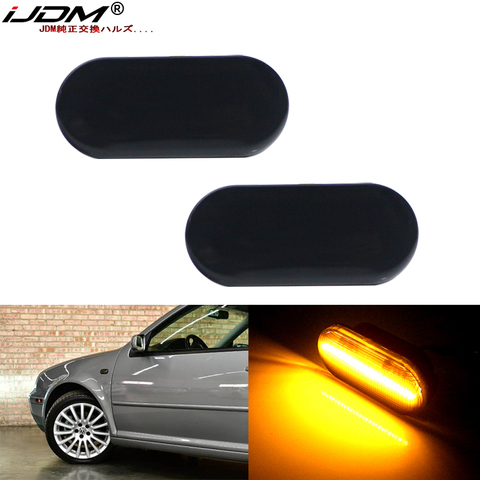 iJDM Smoked Lens Amber Full LED Front Side Marker Light For Volkswagen MK4 Jetta GTI R32 Beetle etc,Replace OEM Sidemarker Lamps ► Photo 1/6