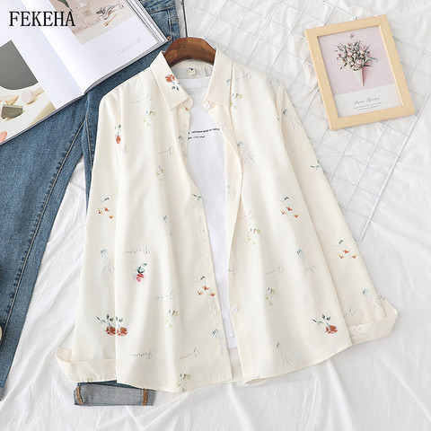 Womens Chiffon Blouses And Shirts Long Sleeve Floral Printed Lady Tops Autumn News Fashion ► Photo 1/6