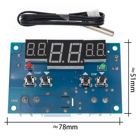 1 PCS DC12V thermostat Intelligent thermostat numerique regulateur DE temperature avec capteur NTC W1401 affichage leds ► Photo 1/6