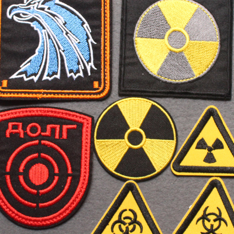 Nuclear Biochemical Warning sign Patches STALKER Badge Patch Embroidered Patches On Clothes DIY Punk Clothes Stripes Accessory ► Photo 1/6