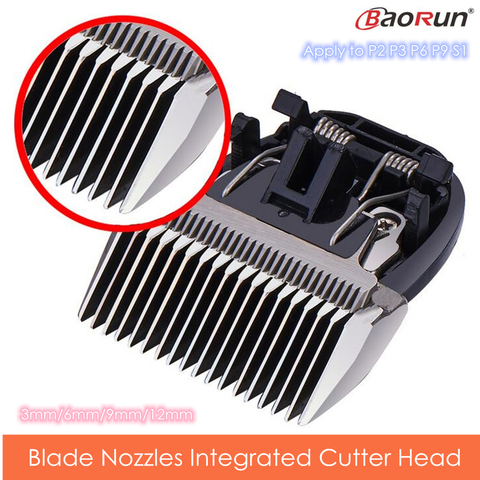 BaoRun Enhanced Dog Hair Trimmer Blade 3/6/9/12mm Professional Pet Clipper Extra Blade Nozzles Integrated Spare Head for P2 P3 P6 P9 S1 9500 ► Photo 1/6