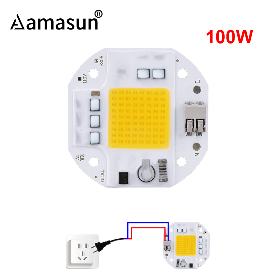 LED COB Chip Strip 100W Smart IC Driver Integrated 110V/220V High Power Lights 