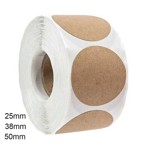 100Pcs Round Blank Kraft Seal Sticker DIY Multifunction Paper Labels Handmade Decor, Self-Adhesive Gift Stickers Dia. 25/38/50mm ► Photo 1/2