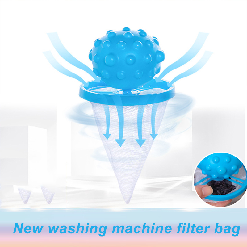 Reusable Washing Machine Lint Filter Bag Cleaning Balls Laundry Balls Discs  Dirty Fiber Collector Filter Mesh Pouch