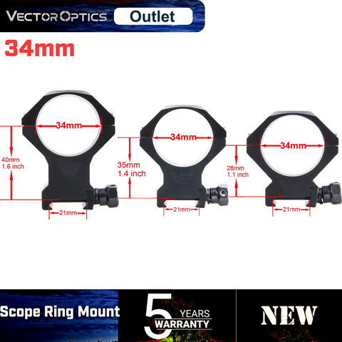 34mm Riflescope Ring Mount 21mm Dovetail Picatinny Rail Adapter High/Medium/Low Profile Rifle Weaver Scope Hunting Ring Mount ► Photo 1/6