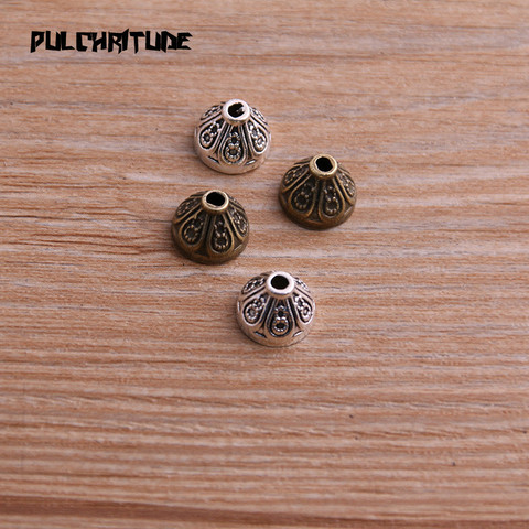  40pcs 7*10*10mm Two Color Bead Caps Charm Hollow Flower Pendants Jewelry Accessories DIY Receptacle Charms ► Photo 1/5