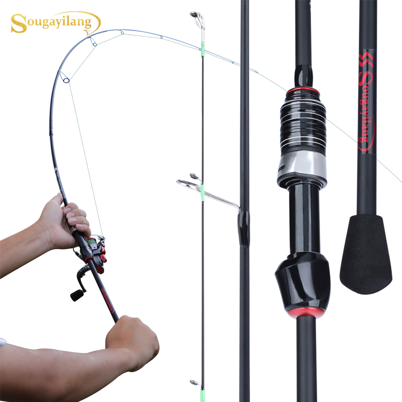 Sougayilang 4 Sections 1.8M 2.1M Spinning Rods Casting Lure Fishing Rod  Ultralight Carbon Fiber Travel Fishing Pole Carp Rod - AliExpress
