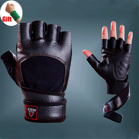 Gym Gloves Crossfit exercise Bodybuilding Gloves Weightlifting Dumbbell powerlifting Fitness Gloves with 30cm wrist protector ► Photo 1/1