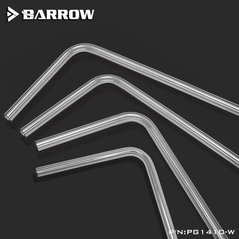 Barrow PMMA / PETG Hard Tube ( OD12mm / OD14mm / OD16mm ) + 2mm Thickness + 90 Degrees Bending Tube Transparent 4pcs/Lots ► Photo 1/6