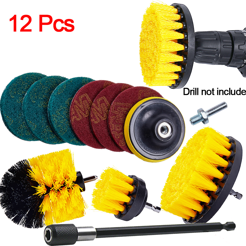 12pcs/Set Household Electric Drill Brush Head Kit For Cleaning