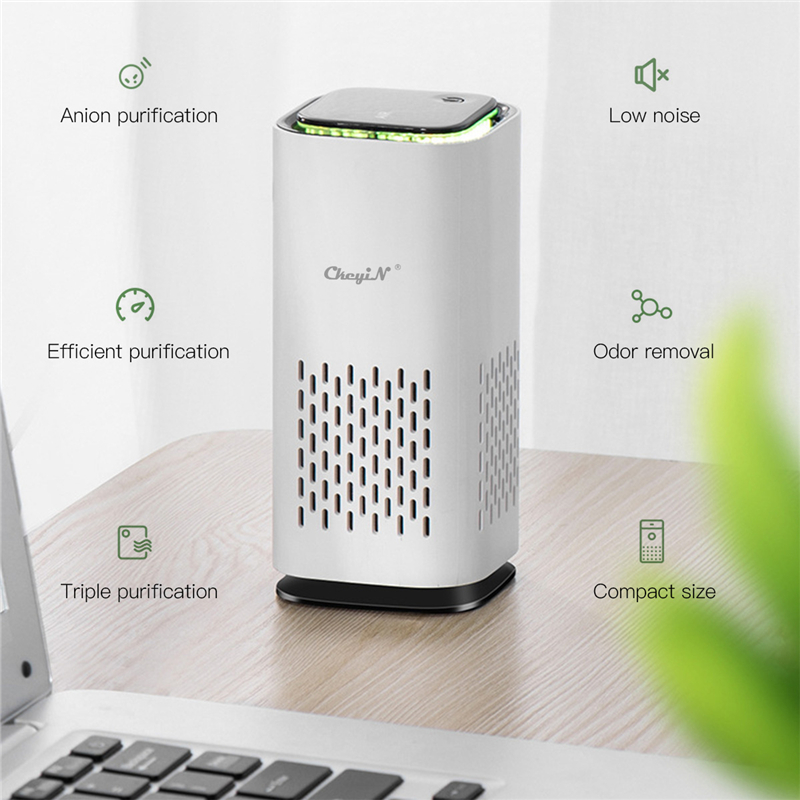 USB Air Purifier Anion Air Purification Activated Carbon Air Freshener Ionizer Cleaner Dust Cigarette Smoke Remover 7 Lights ► Photo 1/6