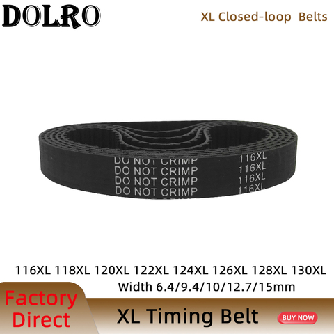 XL Timing Belt 116/118/120/122/124/126/128/130XL Width6.4/9.4/10/15mm  Closed Loop Toothed Transmisson Rubber Timing Pulley Belt ► Photo 1/6