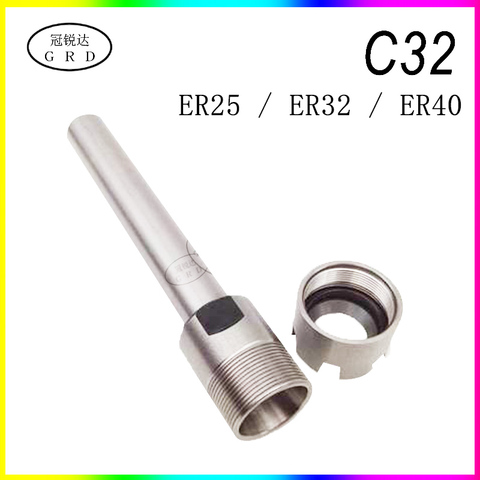 C32 ER extension rod  ER25 ER32 ER40 ER Extension rod CNC Lathe Milling Machine Lengthened Toolholder Straight Shank 32mm ► Photo 1/6