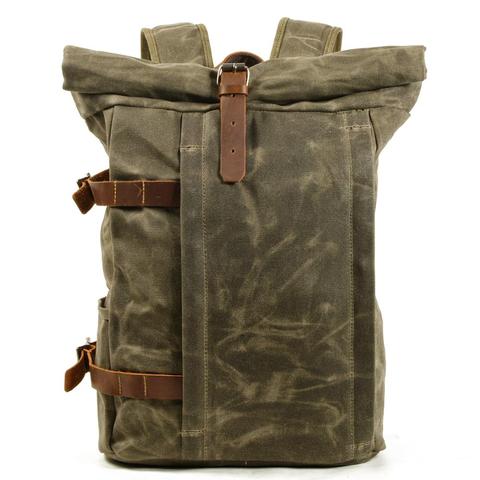 M418 New Oil Waxed Multifunctional Anti-theft Backpack Laptop Bag Outdoor Mountaineering Waterproof Travel Bag Leisure Backpack ► Photo 1/6