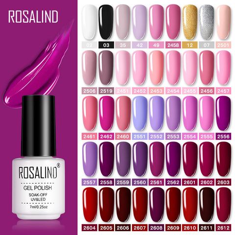 ROSALIND Gel Polish Set UV Vernis Semi Permanent Primer Top Coat 7ML Poly Varnish Gel Nail Art Manicure Gel Lak Polishes Nails ► Photo 1/6