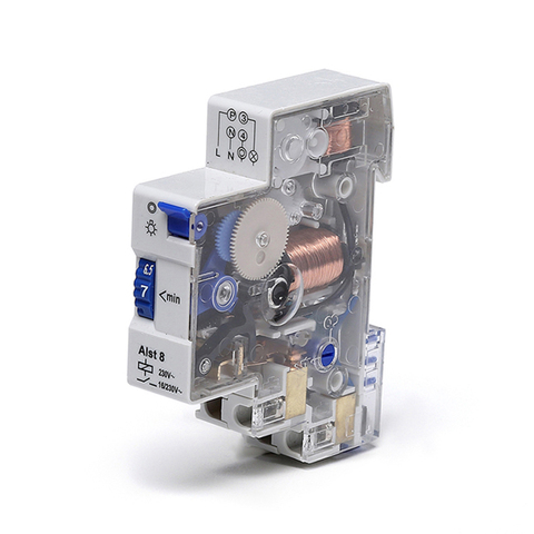 ALST8 220V-240V 7 Minutes Mechanical Programmable 0.5min Minimum Setting Unit DIN Rail Staircase Timer Switch ► Photo 1/3