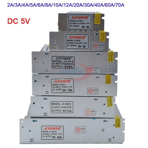 Wholesale  Lighting Transformer DC 5V2A/3A/4A/5A/6A/8A/10A/12A/20A/30A/40A/60A/70A led strip Switching Power Supply led driver ► Photo 1/6