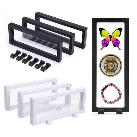 3Pcs 3D Floating Display Case Storage Box Holder for Medallio Challenge Coin Chip Specimen Jewelry Display Frame Stands ► Photo 1/6