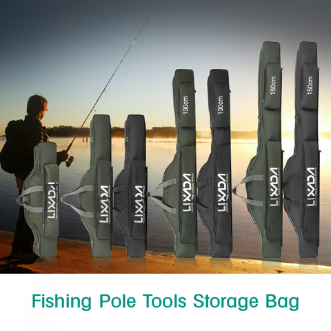 Portable Folding Fishing Rod Carrier Canvas Fishing Pole Tools Storage Bag  Case Fishing Gear Tackle