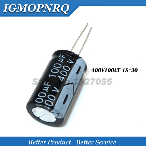 5PCS 400V100UF 18*30mm 100UF 400V 18x30 100uf400v 18*30 Aluminum electrolytic capacitor new free shipping ► Photo 1/1