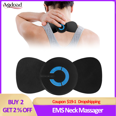 EMS Neck Cervical Massager Wireless Electric Vibrator Back Muscle Stimulator Relief Back Pain Smart Fitness Body Massage Machine ► Photo 1/6