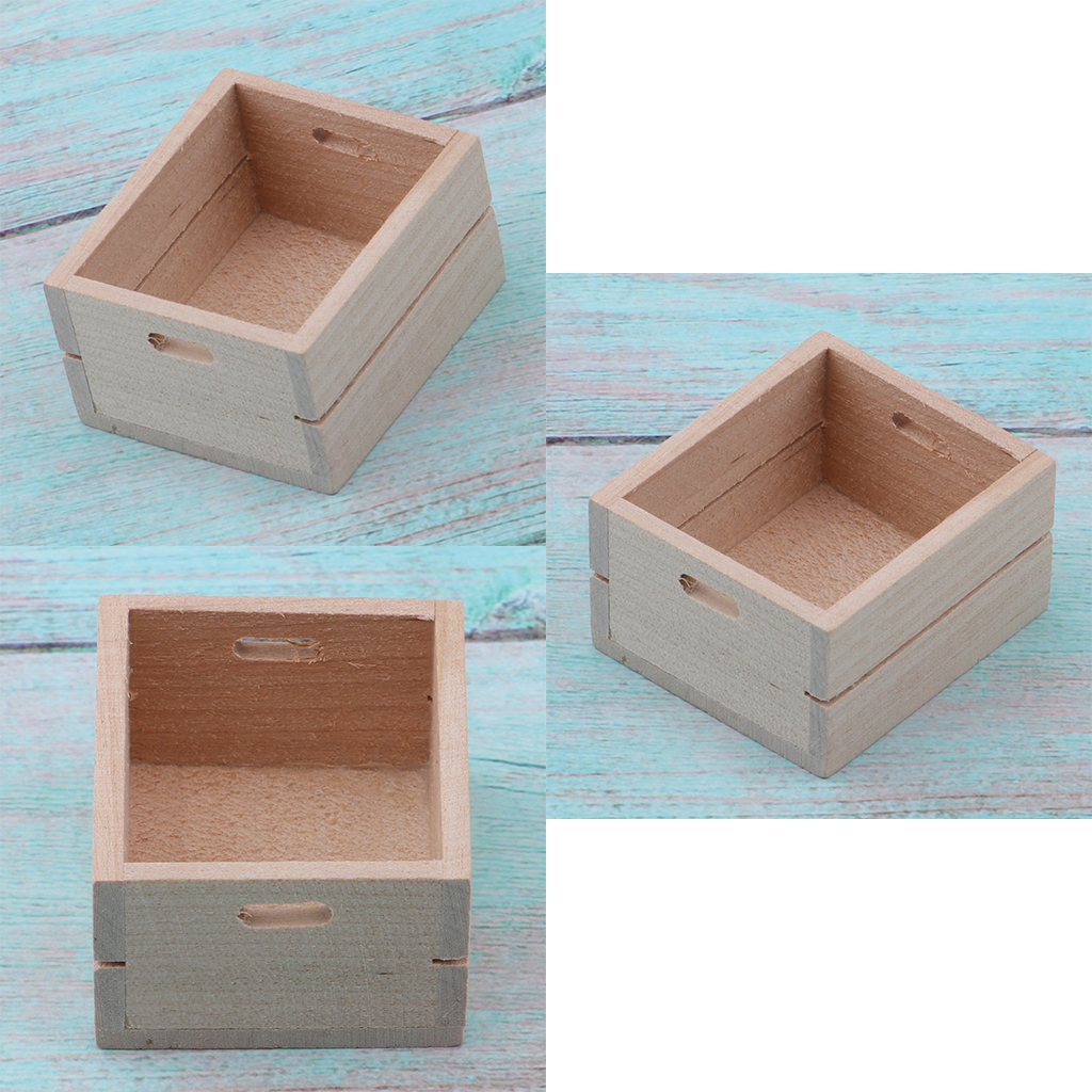 1:12 Dollhouse  Miniature Wooden Vegetable Fruits Basket Furniture Accessories 