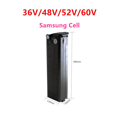 36V 48v 60v 10ah 13ah 15ah 18ah 20ah 21ah for Samsung cell bottom discharge Silver Fish Electric bike Battery Pack wwith 5V USB ► Photo 1/6