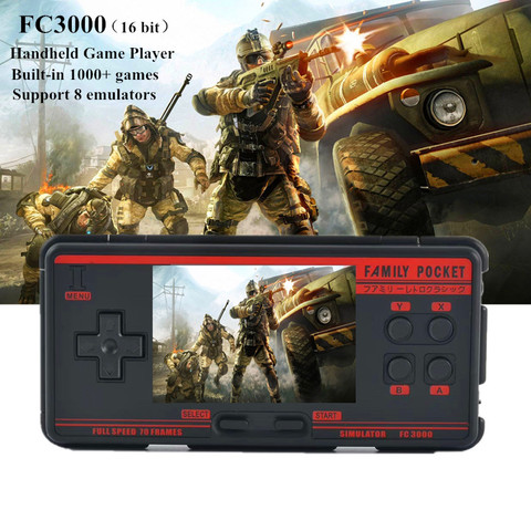 New FC3000 Handheld game Player 3 inch screen Support 8 emulators Built in 1000+ classic games Handheld game console ► Photo 1/6