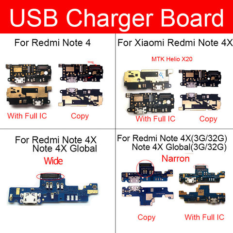 Micro charging USB Jack Board For Xiaomi Redmi Note 4x x20 Charging Connector For Xiaomi Note 4 USB Charger + microphone parts ► Photo 1/6