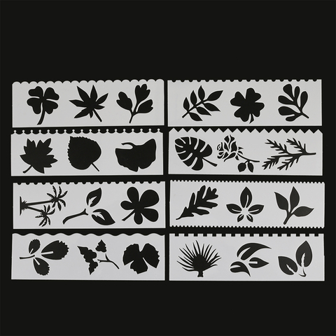 8Pcs/Set Leaves Shaped Gingko DIY Layering Stencils Painting Scrapbook Coloring Embossing Album Decorative Card Template ► Photo 1/5