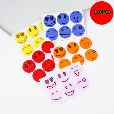 60/120 Pcs Smiling Face Mosquito Stickers DIY Mosquito Repellent Stickers Patches Natural Pure Essential Oil Travel Outdoor ► Photo 1/6