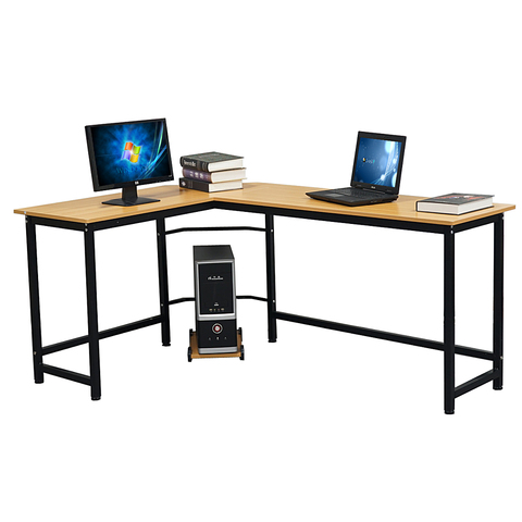 Two Colors L-ShapedL-Shaped Desktop Computer Desk  Computer Table PC Desk Rotating Corner Desk & Modern Office Study Workstation ► Photo 1/6