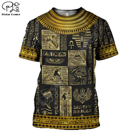 PLstar CosmosHorus Ancient Horus Egyptian God Eye of Egypt Pharaoh Anubis face 3dPrint T-shirt Men/Women Unisex Streetwear S-1 ► Photo 1/6