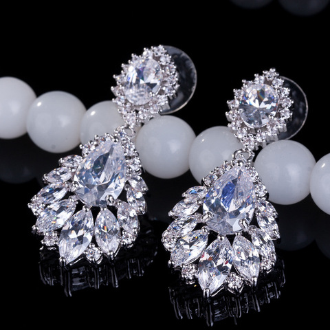 UILZ Fashion Zircon Chandelier Earrings AAA+ Cubic  Crystal Dangle Drop  For Women Wedding Party Jewelry UE363 ► Photo 1/6
