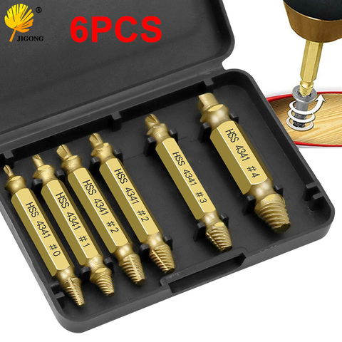 6pcs 1 box Screw Remover Damaged Screwdriver Set Broken Bolt Screw Remover Screw Deburrer ► Photo 1/6