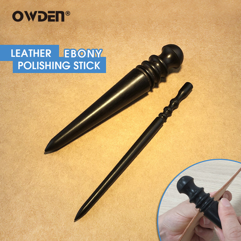 OWDEN 2PCS Leather Edge Slicker Polished Rods Tool Ebony Round Burnisher Set ► Photo 1/5