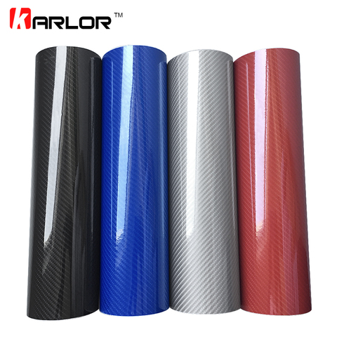 Car Styling 50*200cm DIY High Glossy 5D Carbon Fiber Vinyl Wrap Film Motorcyle Automobiles Car Sticker And Decals Accessories ► Photo 1/6