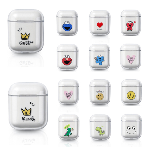 Case For AirPods Case Transparent Soft TPU Case Bluetooth Earphone Cover For Apple Air Pods 2 1 Case Cute Airpods 2 Cover Bags ► Photo 1/6