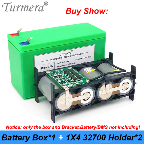 Turmera 32650 32700 Lifepo4 Battery Storage Box with 1x4 Bracket for 12V 7Ah Uninterrupted Power Supply and E-bike Battery Use ► Photo 1/6