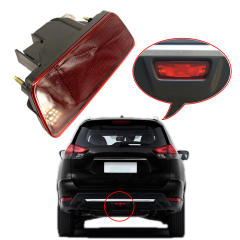 For Nissan X-Trail T32 Rogue 2014-2022 Rear Tail Bumper Center Reflector ABS Rear Tail Light Red Fog Lamp car accessories ► Photo 1/6